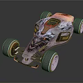 Unique Concept Race Car Featuring Dragon Pattern And Sleek Silver Black Exterior