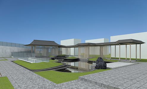 New Chinese Pavilion Landscape Garden 3d model