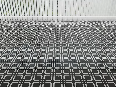 Stylish Black and White Grid Pattern Floor Tiles for Contemporary Interior Floors 3d model