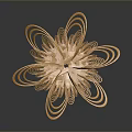 Golden Spiral Flower Shaped Decorative Home Decor Ornament For Modern Interior Styling