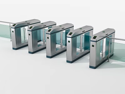 Public Facility Modern Stainless Steel Turnstiles For Security Access Control 3d model