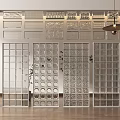 Modern Room Dividers With Grid And Circular Patterns For Interior Space 3d model