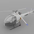 Detailed White Airbus Helicopter With Transparent Cockpit Rotors Black Landing Gear And F-WHUD Marking
