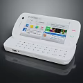 White Flip Mobile Phone with Keyboard and Social Media and Video Apps as Entertainment Device