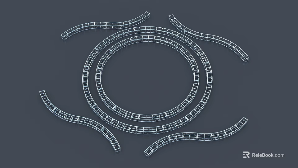 Industrial Equipment Circular Conveyor Track System for Automation and Logistics Applications 3d model 