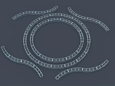 Industrial Equipment Circular Conveyor Track System for Automation and Logistics Applications 3d model