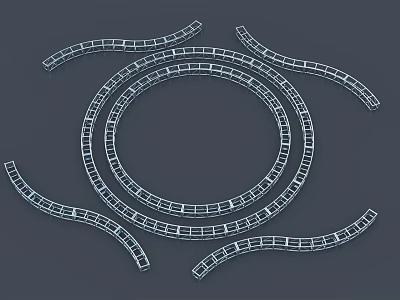 Industrial Equipment Circular Conveyor Track System for Automation and Logistics Applications 3d model
