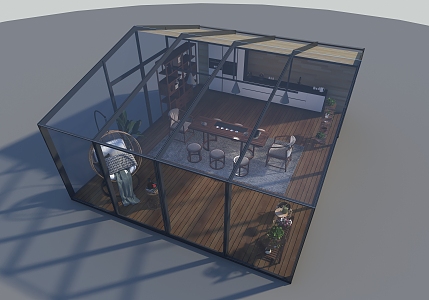 Modern Sun Room 3d model