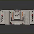 Futuristic Sci-Fi Tech Component With Gray Paneled Structure Orange Accents And Side Ventilation Grilles 3d model