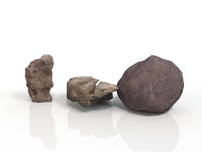 Natural Stones with Different Shapes Sizes for Home Living Decorative Accessories 3d model