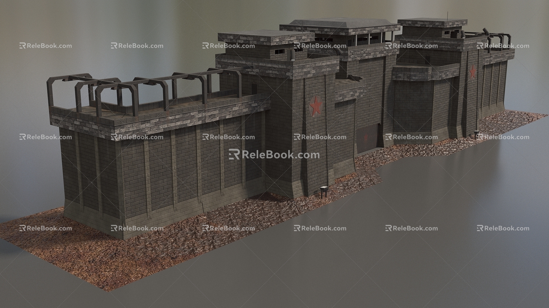 Prison Governor's Office Prison High Wall Detention Center Low Face Number Low Model Simple Model Game Sub-era Film and Television Level Super Realistic High Precision 3d model