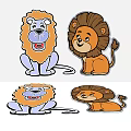 Cute Cartoon Lion Shaped Rugs With Various Poses And Colors