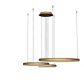 Modern Gold Circular Ring Pendant Light With Three Layers And LED Illumination Design 3d model