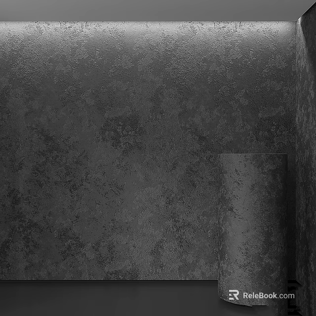 Gray Concrete Wall Component With Modern Industrial Texture And Smooth Design Structure 3d model