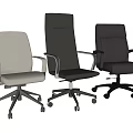 Modern Leather Office Chairs With Armrests And Rolling Base In Multiple Colors 3d model