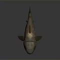 Aquatic Animal Predatory Fish With Open Mouth Sharp Teeth Brown Skin And Fins