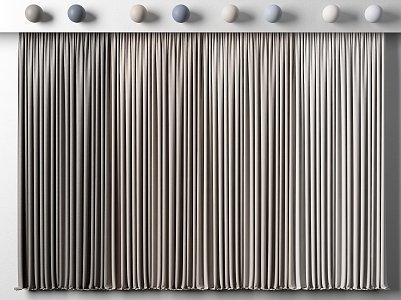 Silent Curtain Silent Curtain Cream Curtain 3d model