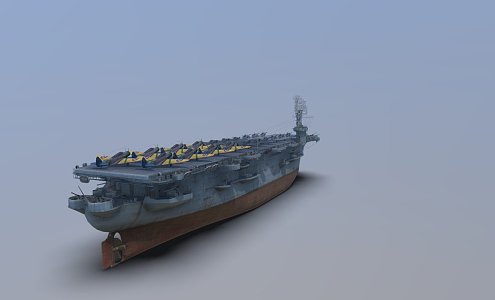 modern warship aircraft carrier 3d model