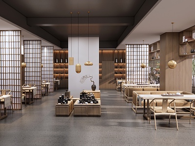 New Chinese Teahouse Tea Room model