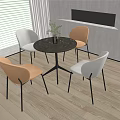 Modern leisure table and chair combination negotiation table and chair combination 3d model
