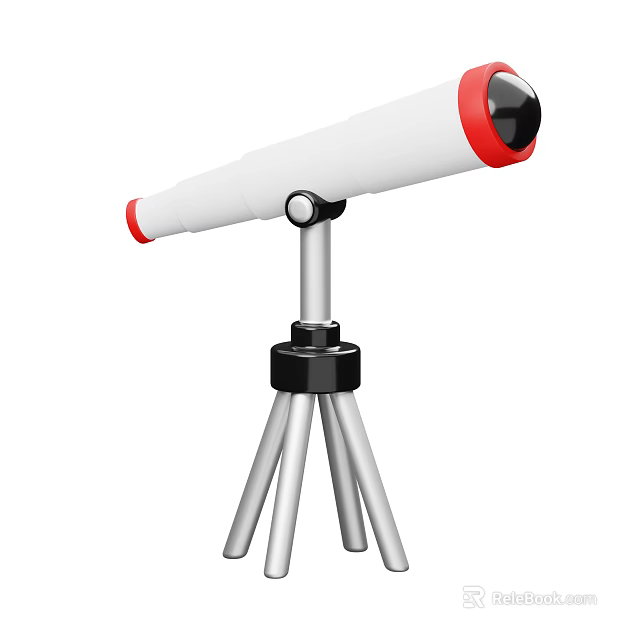 Smart Telescope With White Red Design And Tripod Stand For Observation 3d model 
