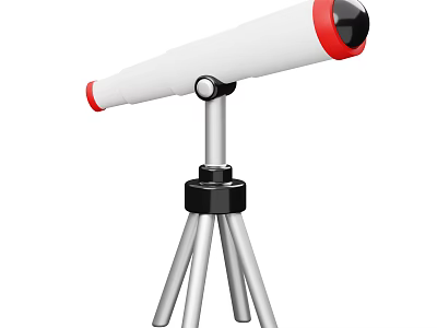 Smart Telescope With White Red Design And Tripod Stand For Observation 3d model