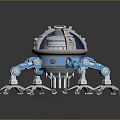 3D Rendered Mechanical Sci-Fi Creature With Blue Legs And Dome Structure