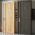 Modern Hinged Doors with Light Wood and Dark Gray Finishes for Contemporary Interior