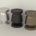 Modern Minimalist Stools In Silver Black And Brown With Round Seat Design