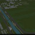 Aerial View Urban Planning With Road Network River Green Spaces And Buildings