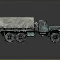 Vintage Green Military Truck with Canvas Covered Cargo Bed Large Wheels and Rugged Exterior Design