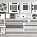 Various Modern Air Conditioner Vents With Grid And Panel Design Styles