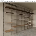 Modern Wall Mounted Bookcase Design With Open Wooden Shelves And Metal Brackets