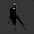 Stylish Black Gothic Clothing With Puffed Sleeves Corset Design Long Gloves And Spiked Hem