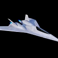 Futuristic Aerodynamic Passenger Plane With Silver Body And Blue Jet Engines