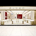 Modern Luxury Jewelry Store Interior With Elegant Display Counters Yellow Flower Vases And Bright Lighting