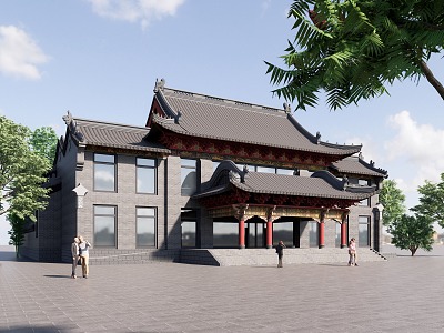 Chinese-style ancient public buildings 3d model