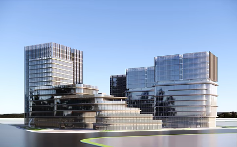 modern office building 3d model