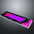 RGB Backlit Mechanical Gaming Keyboard With Colorful Purple Pink Keycaps And LED Lights