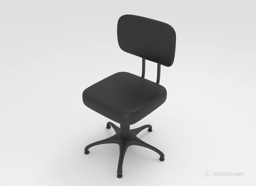 Modern Black Office Chair With Sleek Design Five Star Base And Caster Wheels 3d model 