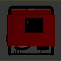 Red Portable Generator With Black Frame And Control Panel Design