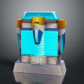Modern Tech Equipment With Transparent Blue Structure Yellow Top And White Base Components 3d model