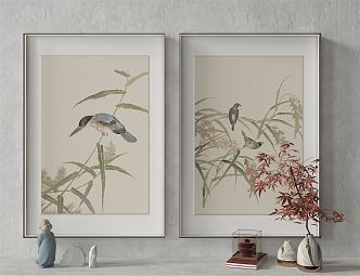 New Chinese Plant Painting Decorative Painting 3d model