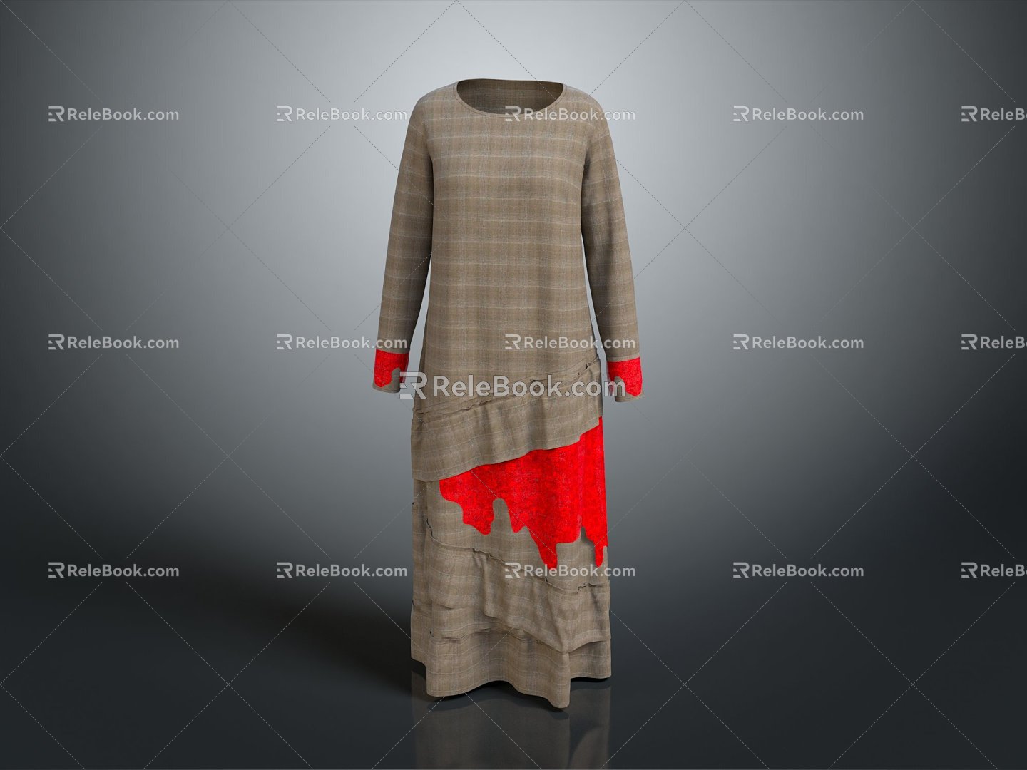 Modern Skirt Middle-aged Women's Clothing Middle-aged Dress Fashion Dress 3d model