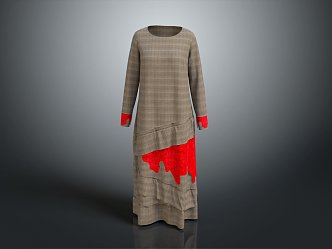 Modern Skirt Middle-aged Women's Clothing Middle-aged Dress Fashion Dress 3d model