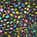 Colorful Assorted Children's Toys With Vehicles Blocks Animals Letters And Airplanes