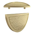 Gold Metal Wall Decor with Textured Surface and Semicircular Rectangular Design for Home Interior Decoration 3d model