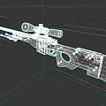 Black and Gold Sniper Rifle With Scope And Detailed Design Components