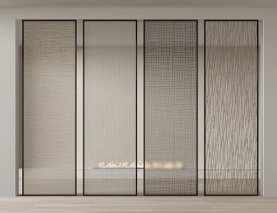 Modern Stylish Room Dividers with Textured Patterns for Home Interior Design and Space Separation 3d model
