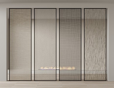 Modern entrained glass partition 3d model